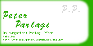 peter parlagi business card